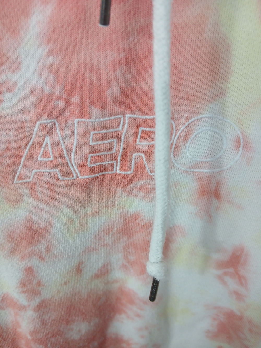 Aeropostale Tie-Dye Hoodie in Coral and Pale Yellow - Picture 2 of 5